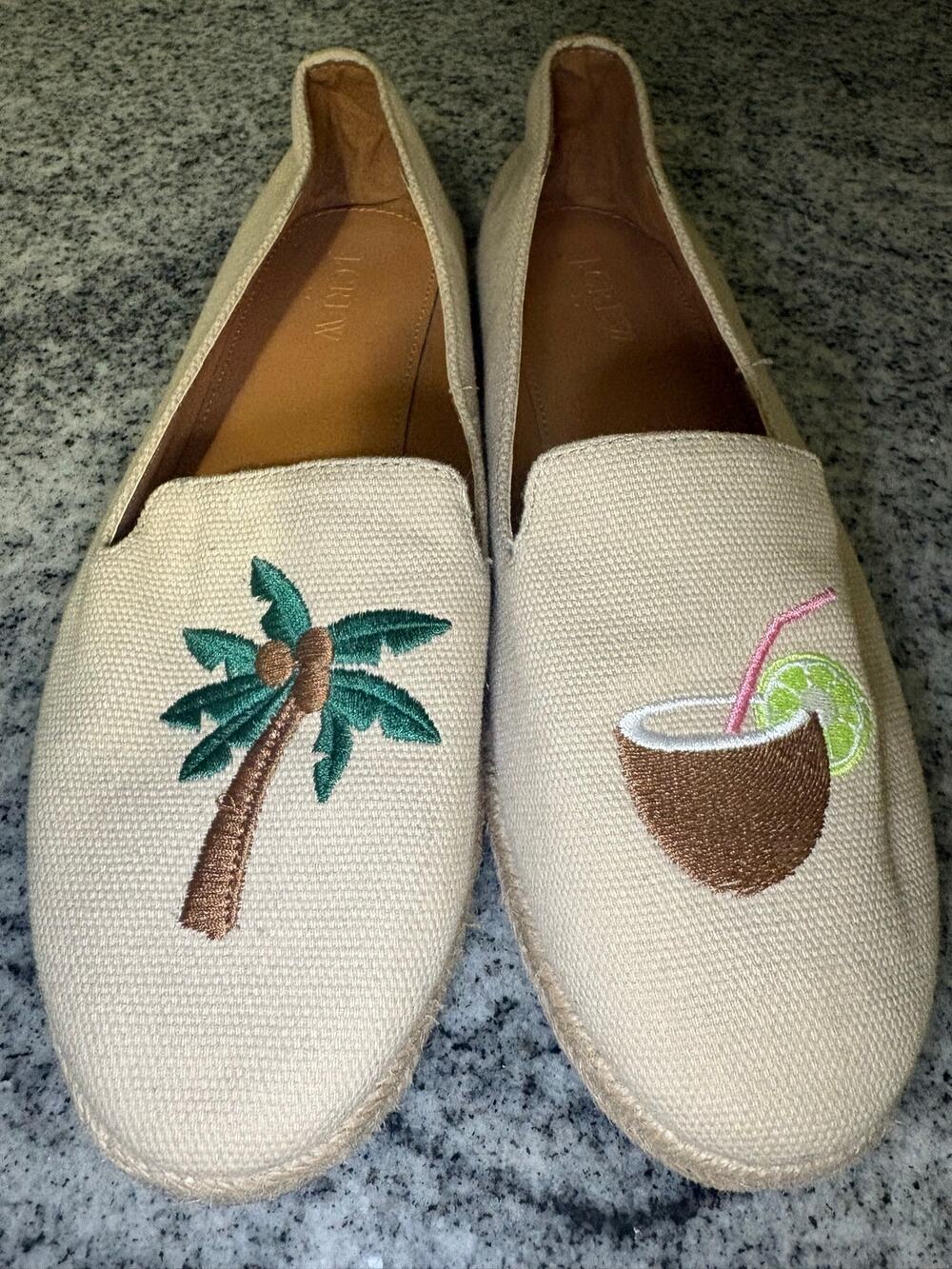 J.Crew Tropical Embroidered Espadrille Flats – Style J0753 - Womens 8.5
